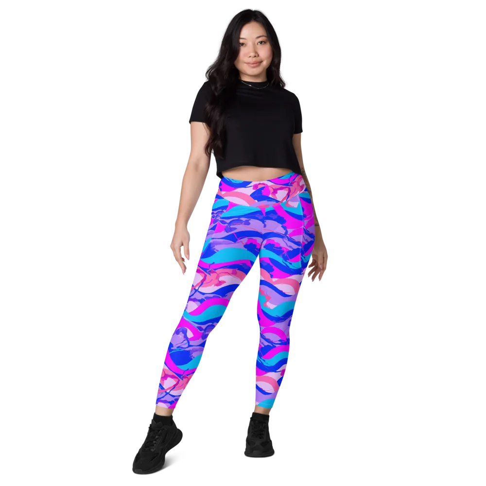 Electric Undertow on Leggings with Pockets — Front