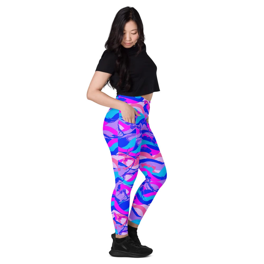 Electric Undertow on Leggings with Pockets — Right