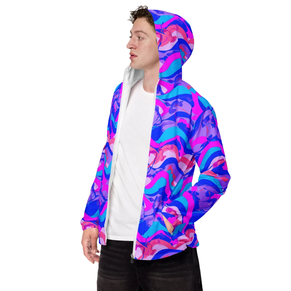 Electric Undertow on Men's Windbreaker — Left Front