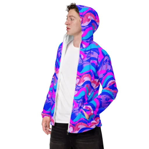 Electric Undertow on a Men's Windbreaker