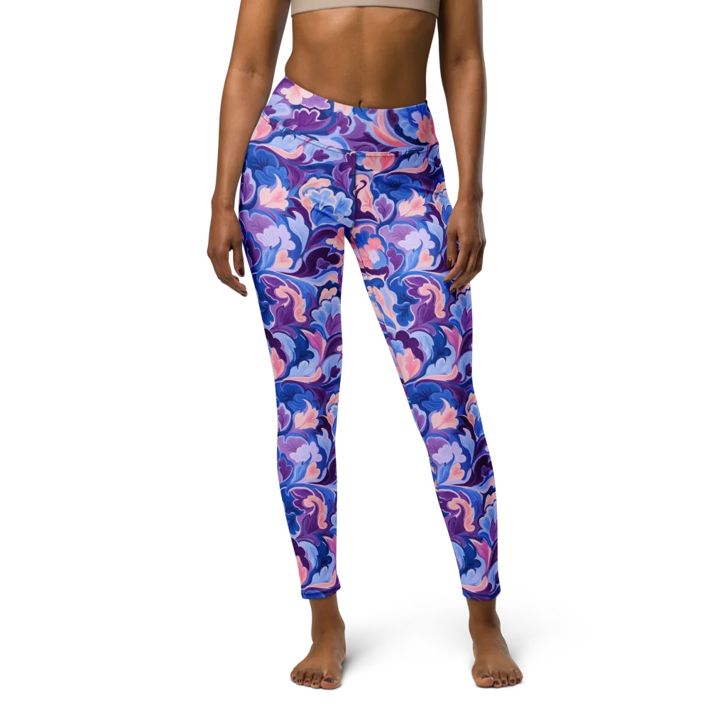Violet Rococo on Yoga Leggings — Front
