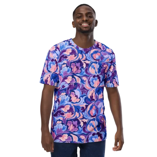Violet Rococo on a Men's Crew Neck T-Shirt