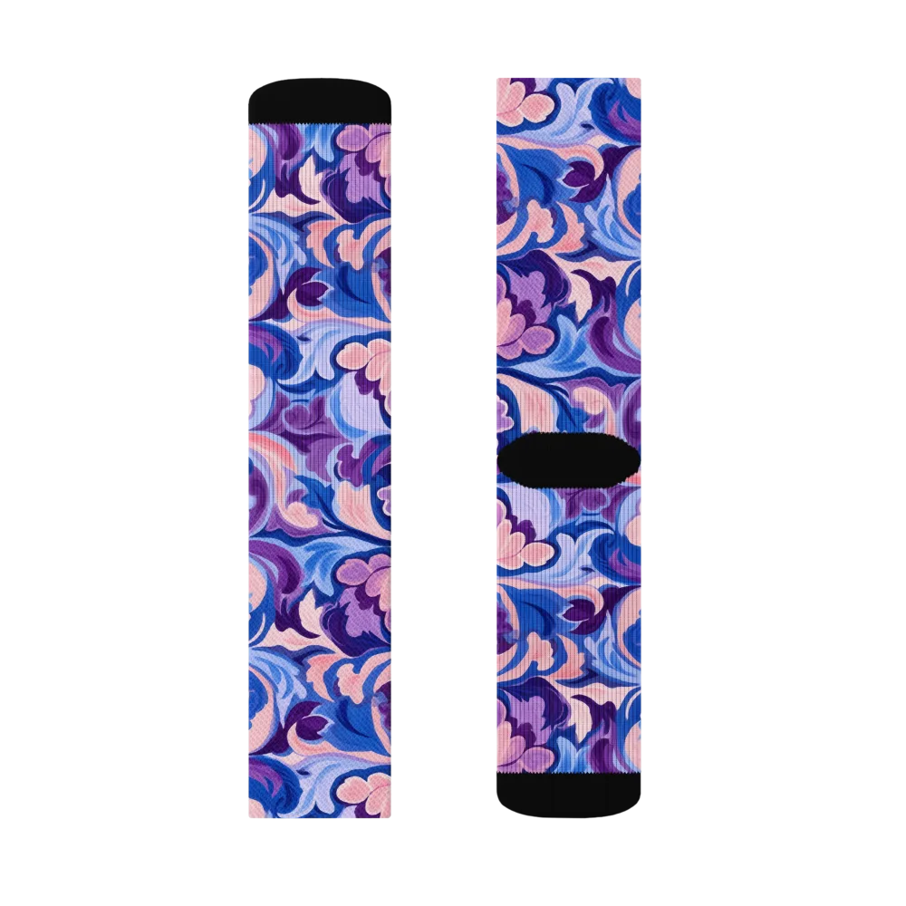 Violet Rococo on Socks — Left Sock