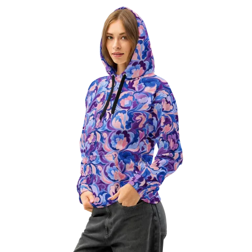 Violet Rococo on a Cotton Hoodie