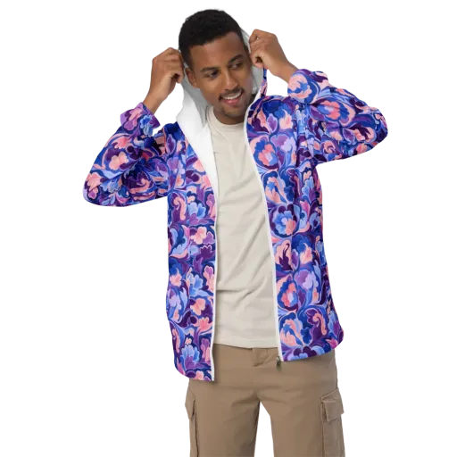 Violet Rococo on a Men's Windbreaker