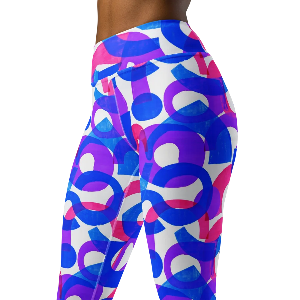 Electric Gouache on Yoga Leggings — Left Front