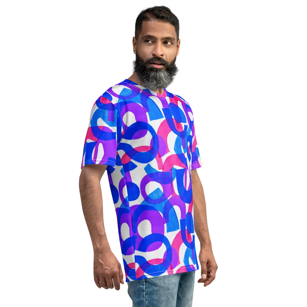 Electric Gouache on Men's Crew Neck T-Shirt — Right