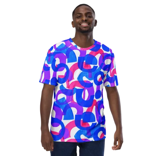 Electric Gouache on a Men's Crew Neck T-Shirt
