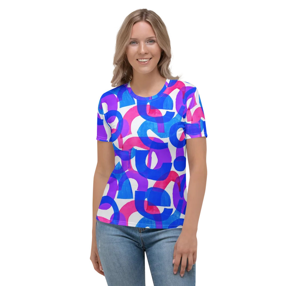 Electric Gouache on Women's Crew Neck T-Shirt — Front