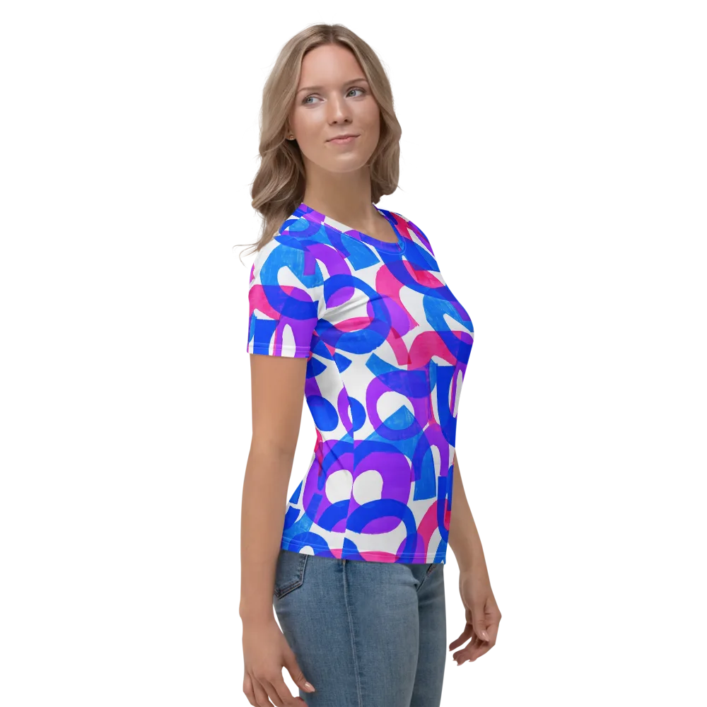 Electric Gouache on Women's Crew Neck T-Shirt — Right