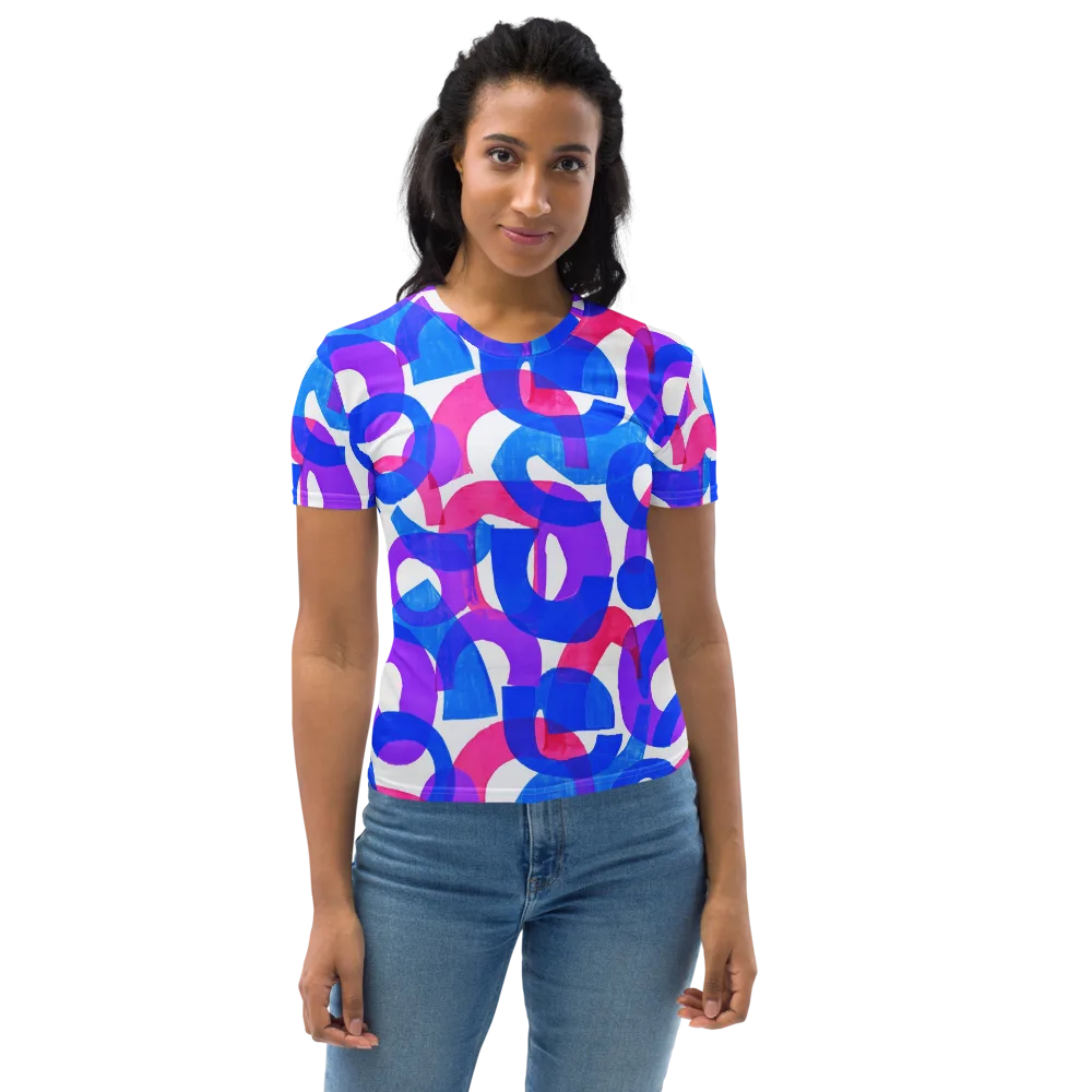 Electric Gouache on Women's Crew Neck T-Shirt — Front