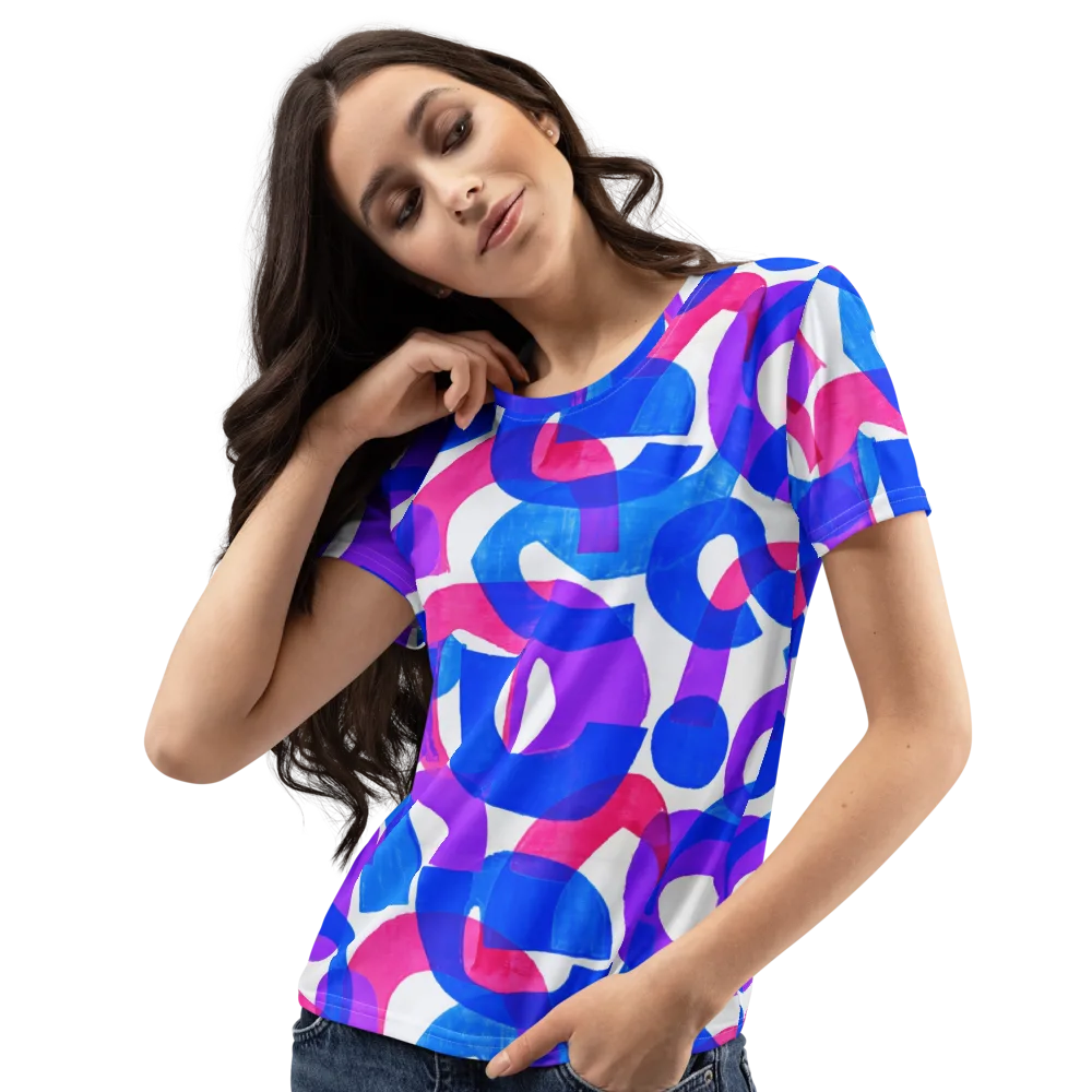 Electric Gouache on Women's Crew Neck T-Shirt — Left Front