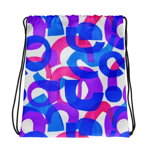 Electric Gouache on a Drawstring Bag