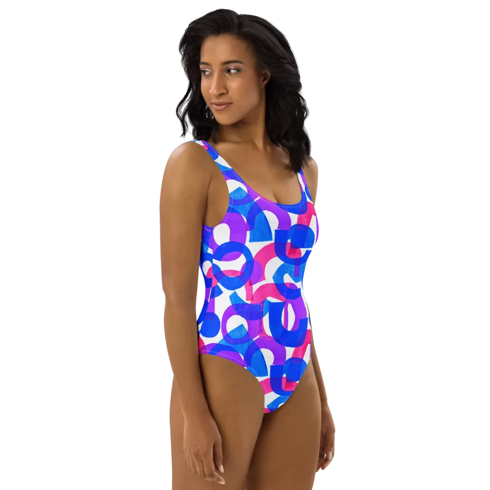 Electric Gouache on One-Piece Swimsuit — Right