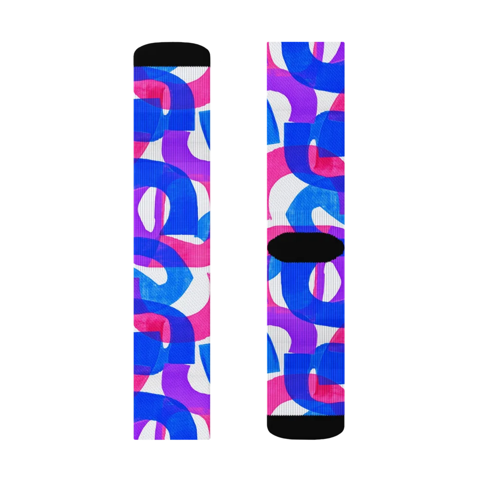 Electric Gouache on Socks — Left Sock
