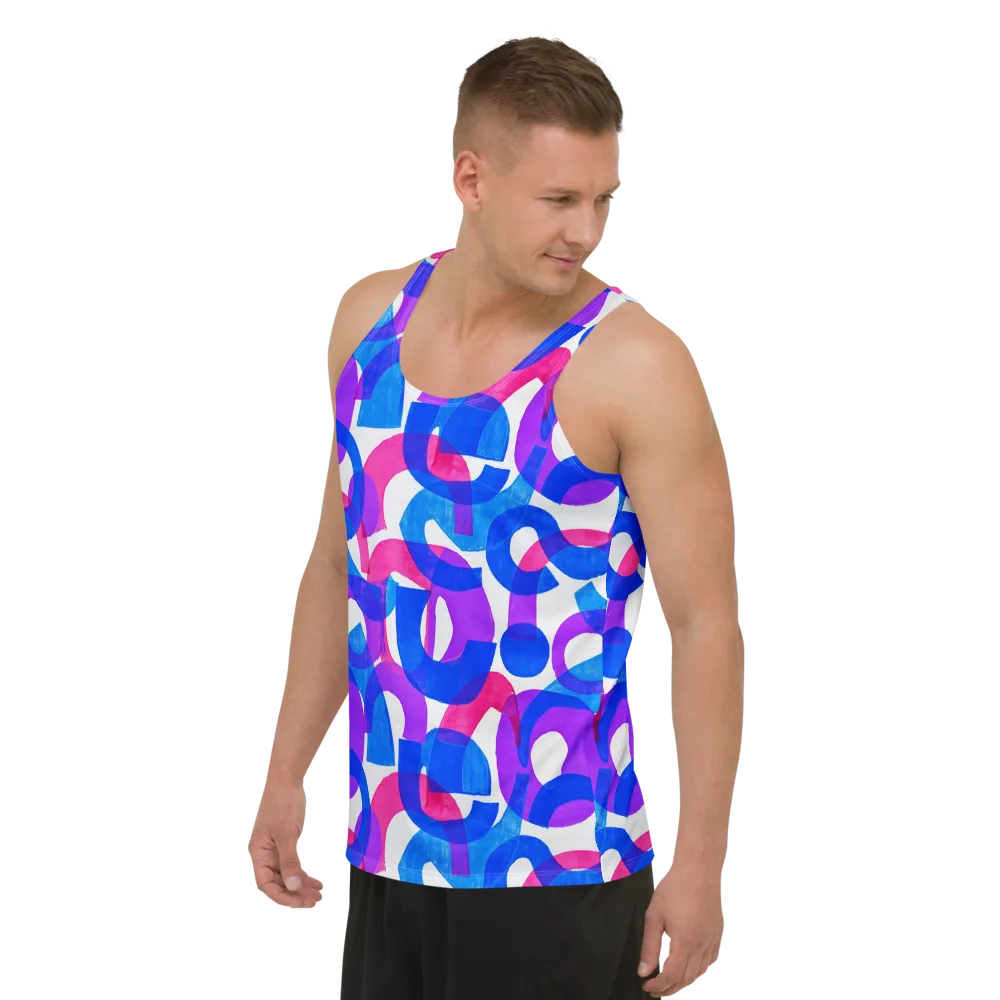Electric Gouache on Men's Tank Top — Left Front