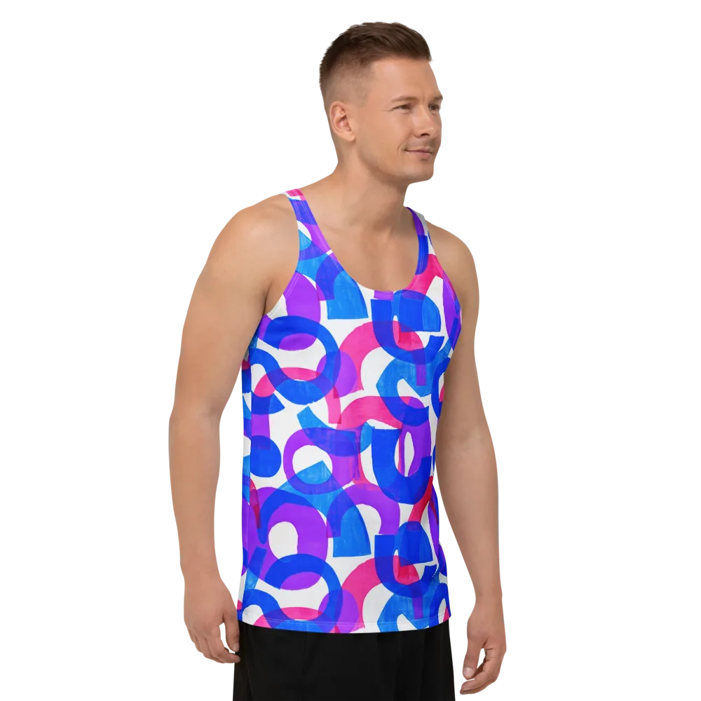 Electric Gouache on Men's Tank Top — Right Front