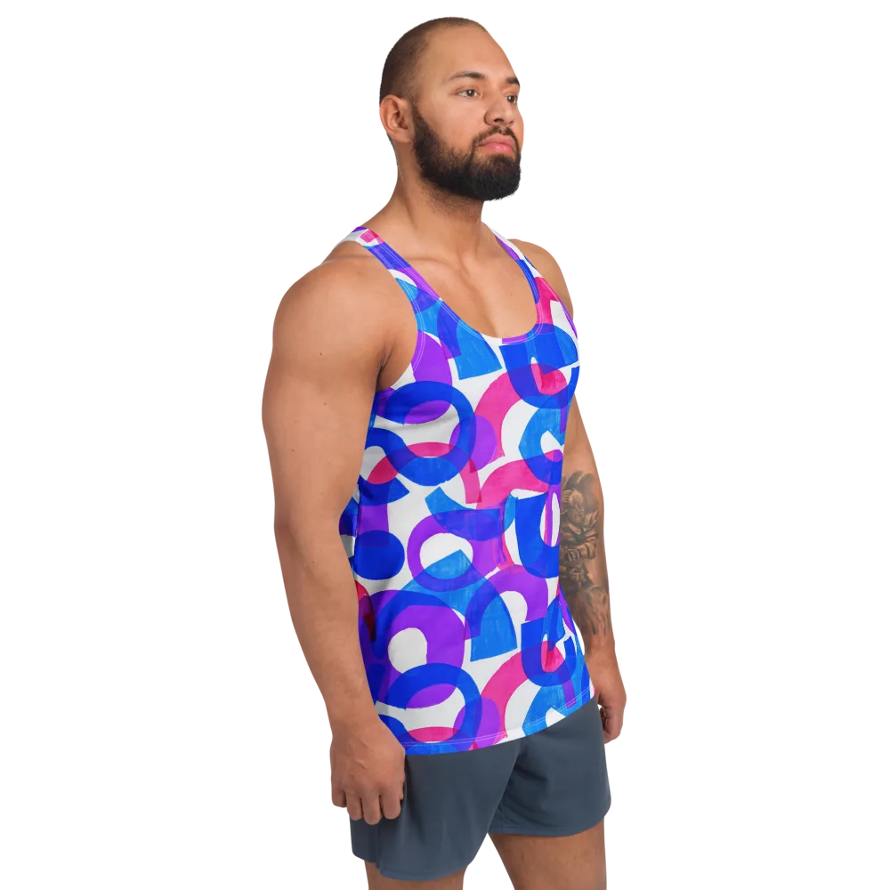 Electric Gouache on Men's Tank Top — Right Front