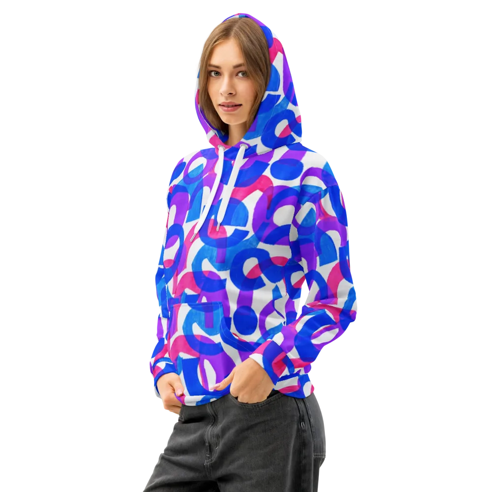 Electric Gouache on Cotton Hoodie — Left Front