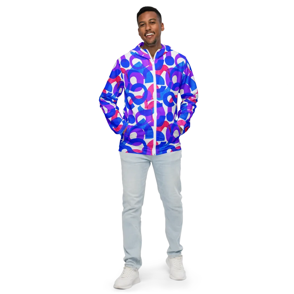 Electric Gouache on Men's Windbreaker — Front