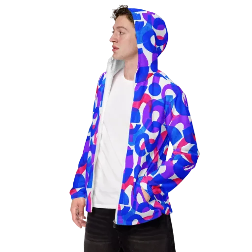 Electric Gouache on a Men's Windbreaker