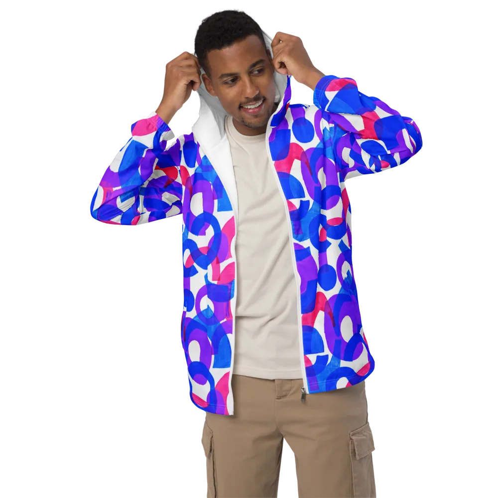 Electric Gouache on Men's Windbreaker — Front