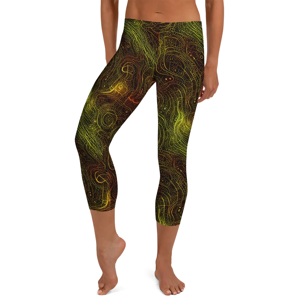 Luminous Terrain on Capri Leggings — Front
