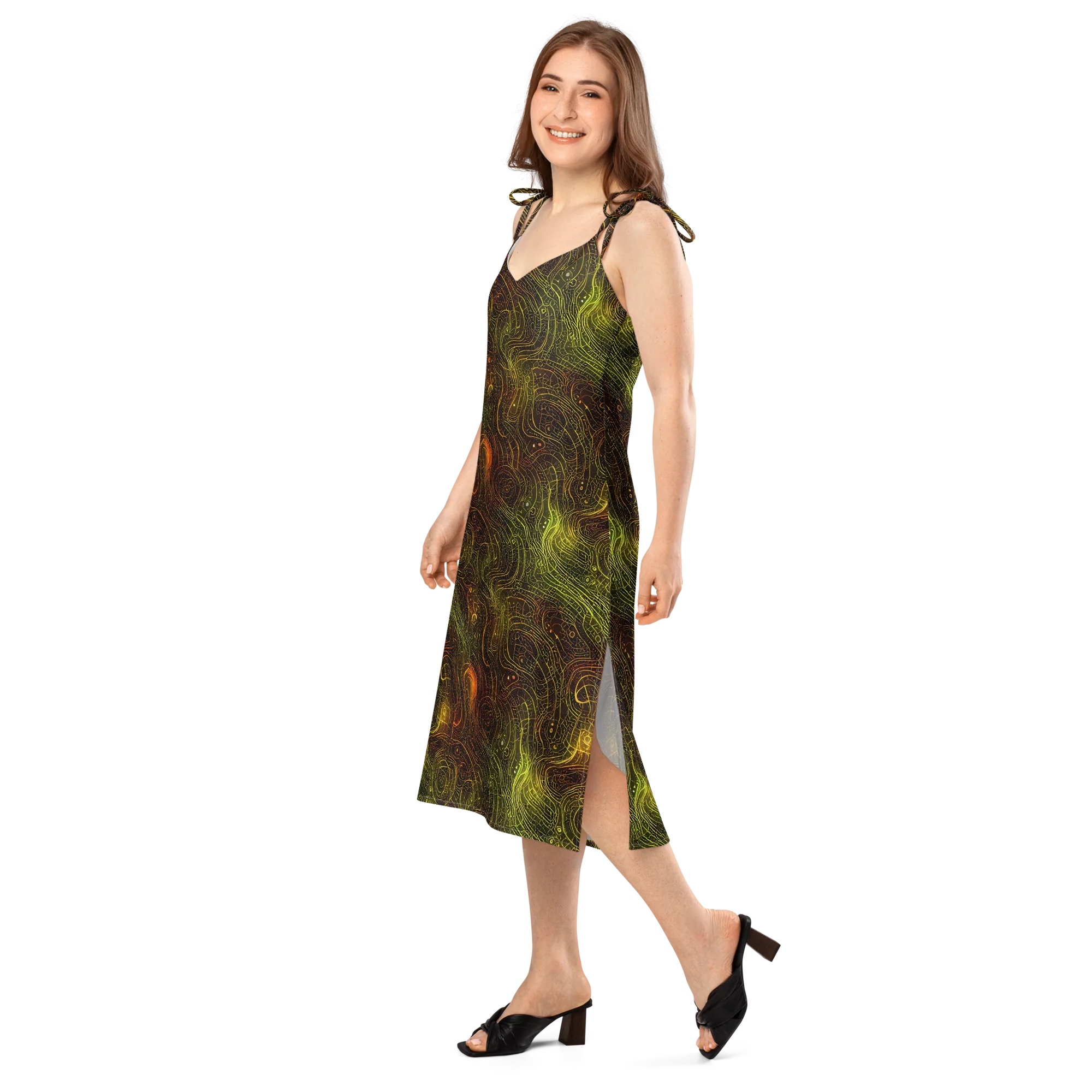 Luminous Terrain on Slip Dress — Left Front