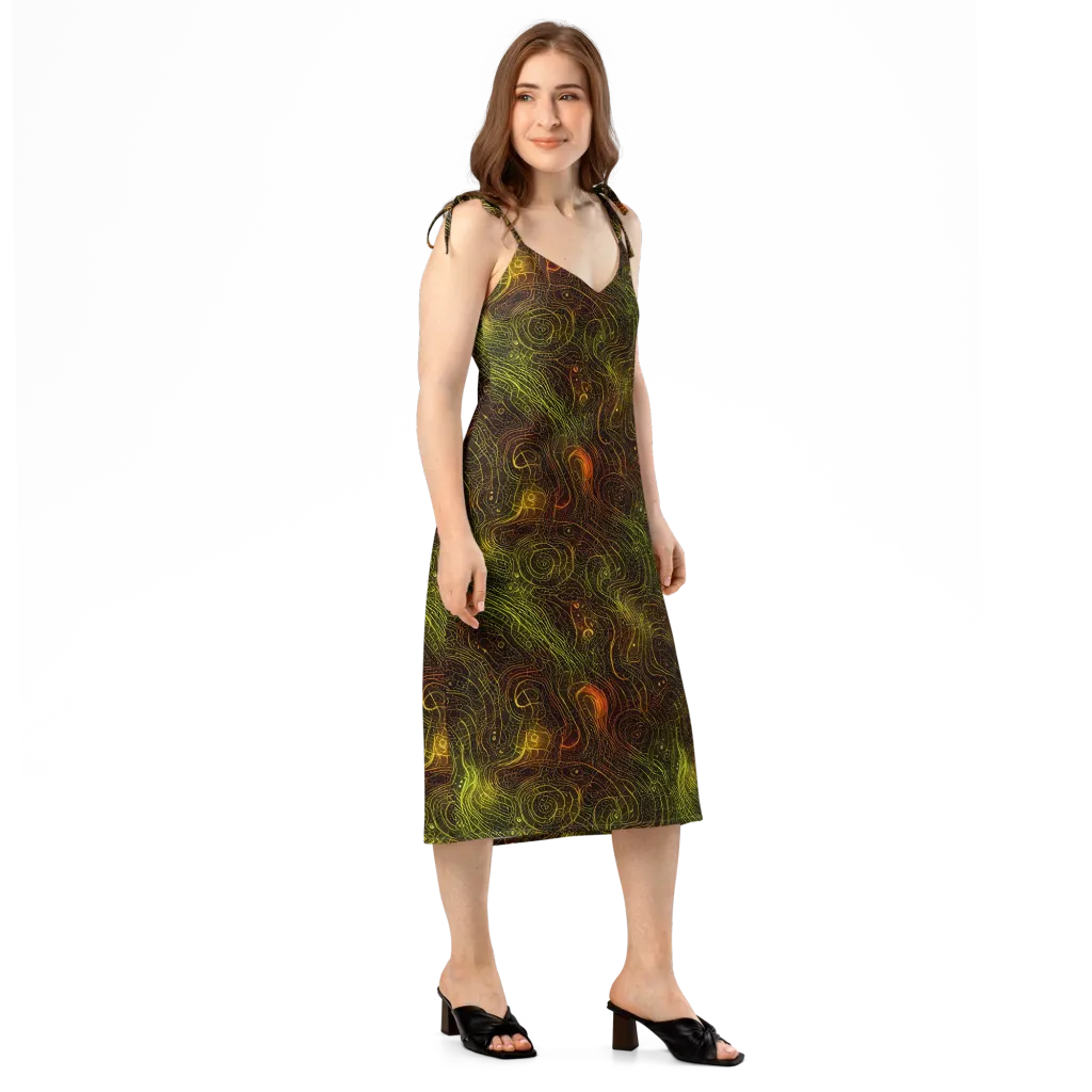 Luminous Terrain on Slip Dress — Right Front