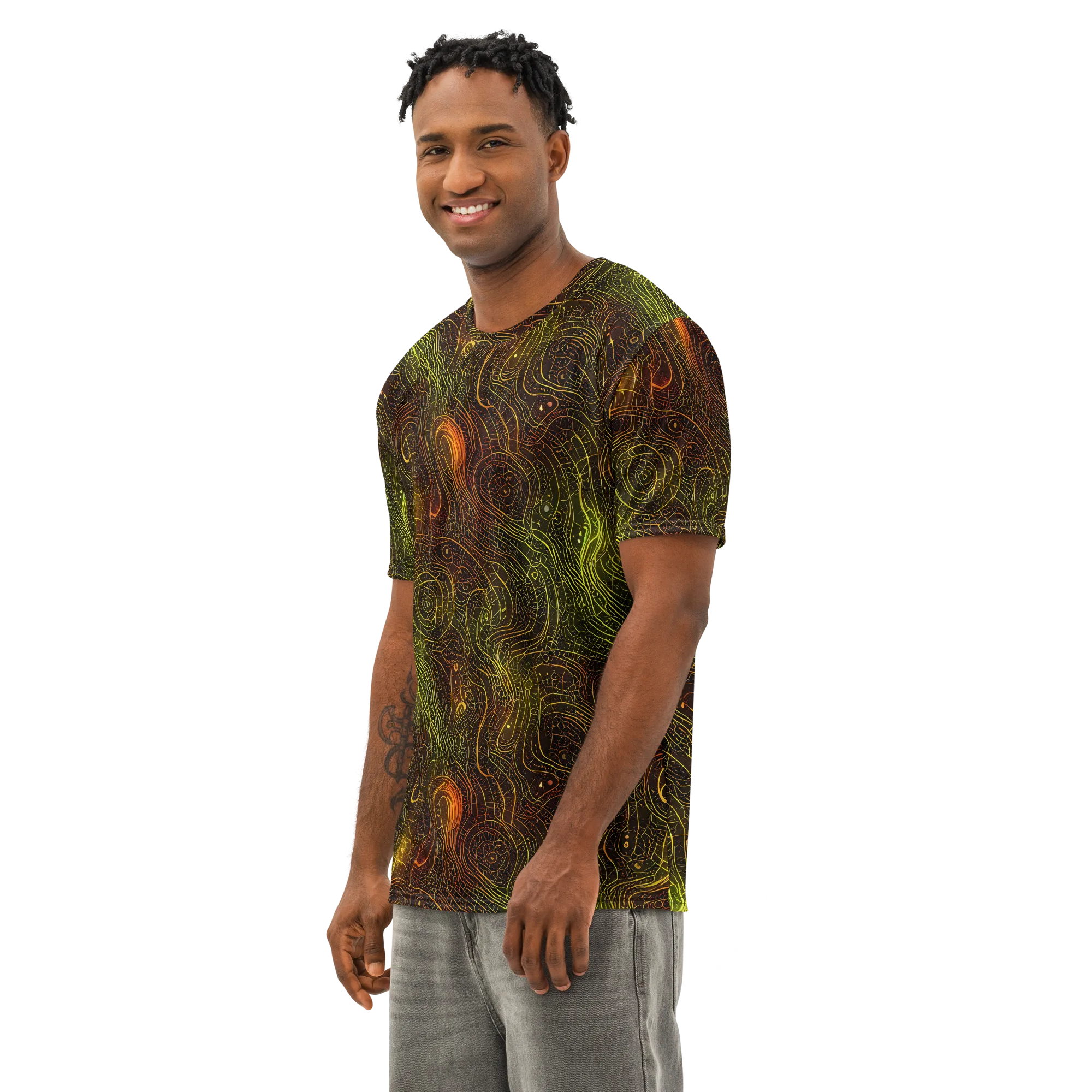 Luminous Terrain on Men's Cotton Crew Neck T-Shirt — Left Front