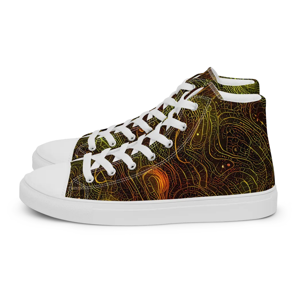 Luminous Terrain on Men's High Top Canvas Shoes — Left