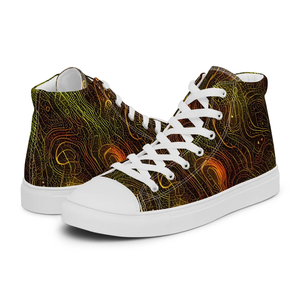 Luminous Terrain on Men's High Top Canvas Shoes — Left
