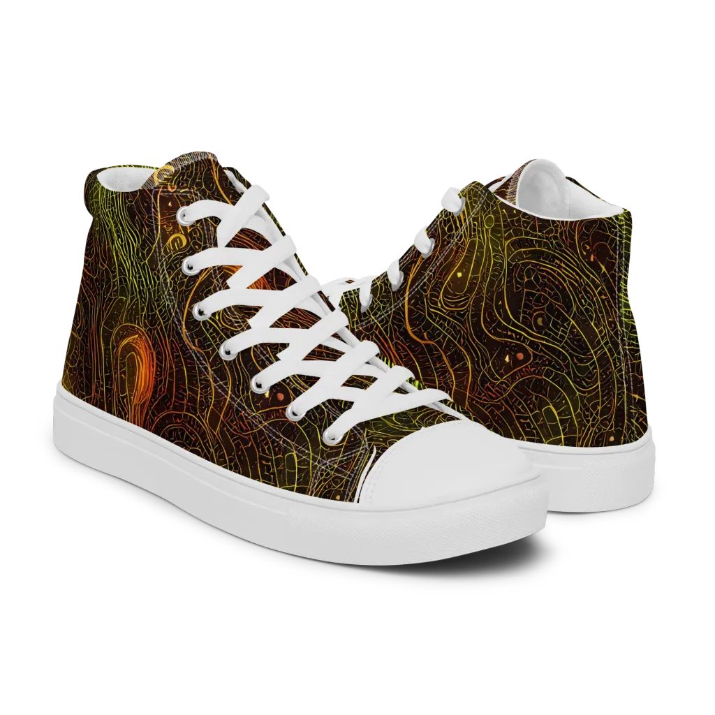 Luminous Terrain on Men's High Top Canvas Shoes — Right