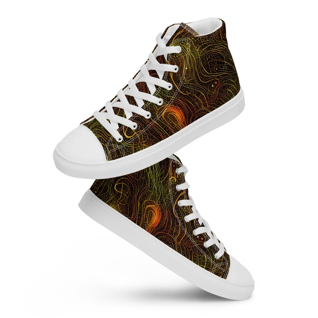 Luminous Terrain on Men's High Top Canvas Shoes — Front