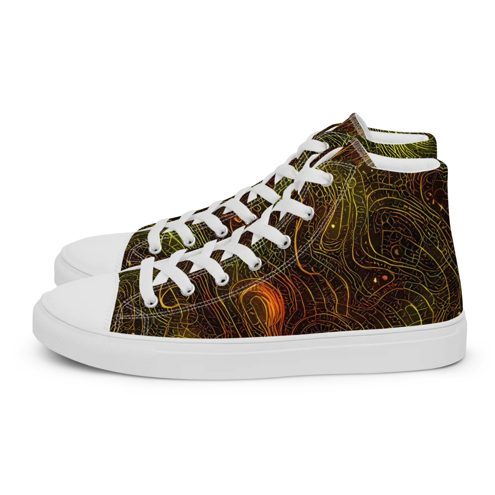 Luminous Terrain on Women's High Top Canvas Shoes — Left