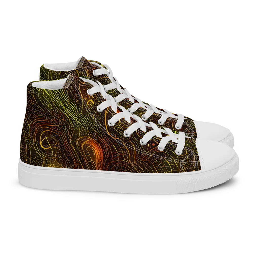 Luminous Terrain on Women's High Top Canvas Shoes — Right