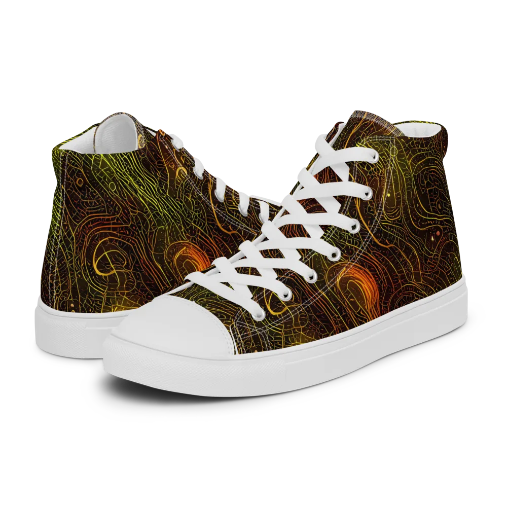 Luminous Terrain on Women's High Top Canvas Shoes — Left