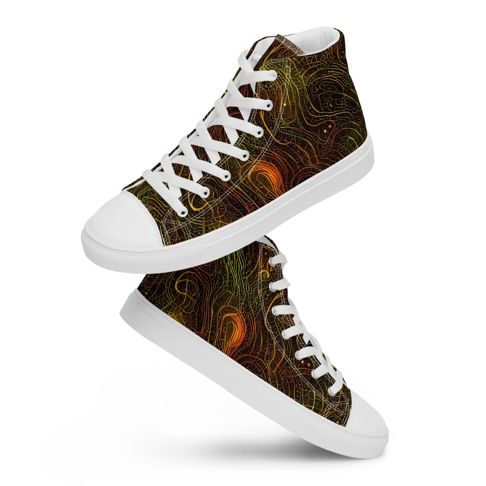Luminous Terrain on Women's High Top Canvas Shoes — Front