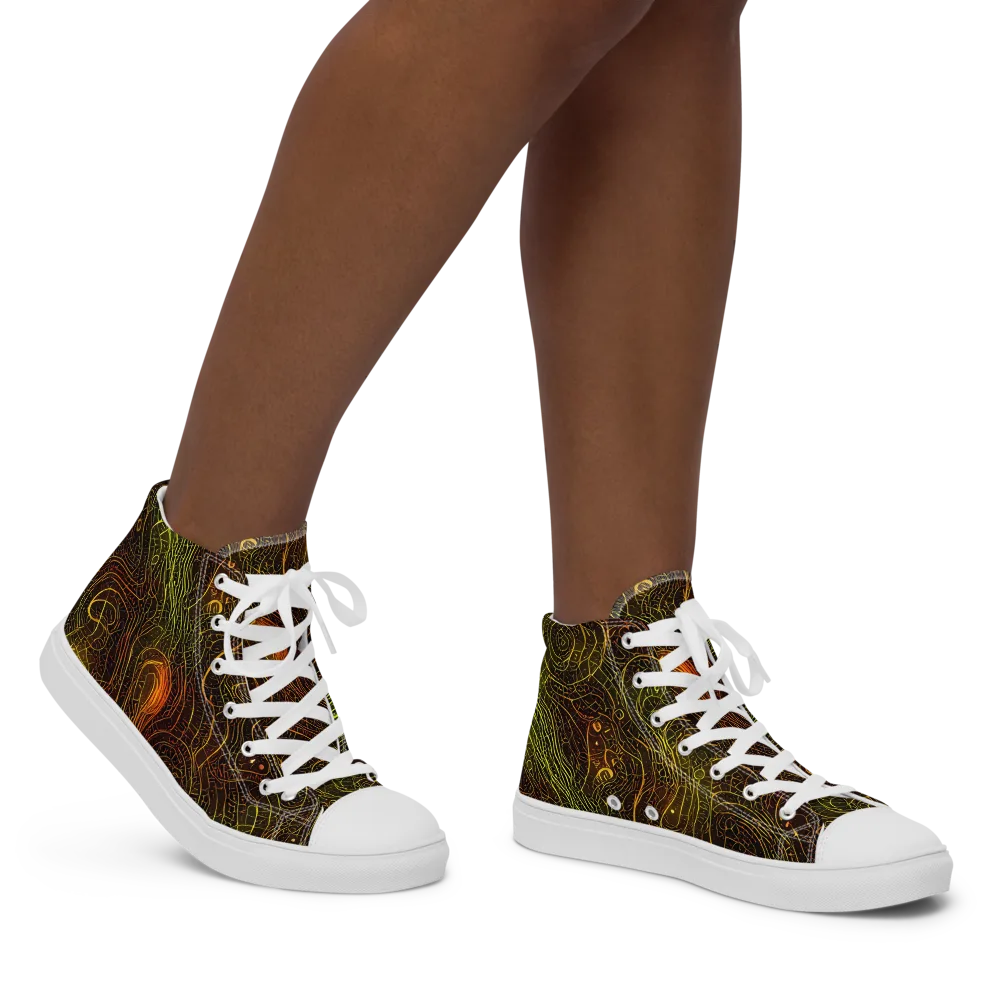 Luminous Terrain on Women's High Top Canvas Shoes — Right