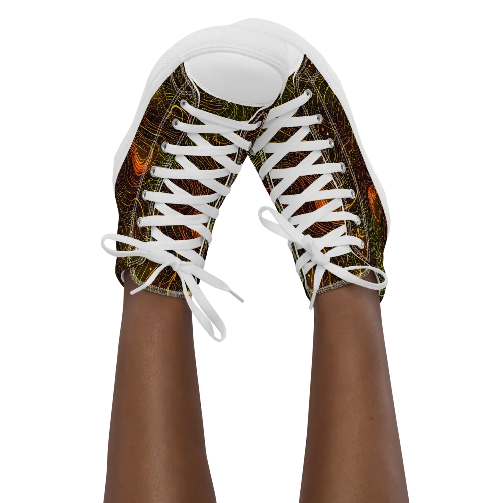 Luminous Terrain on Women's High Top Canvas Shoes — Front