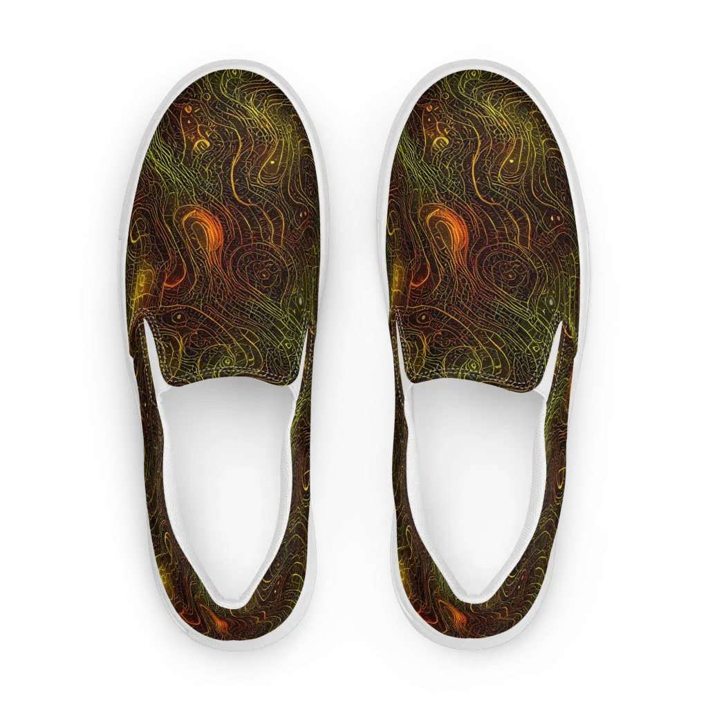 Luminous Terrain on Men's Slip-On Canvas Shoes — Front