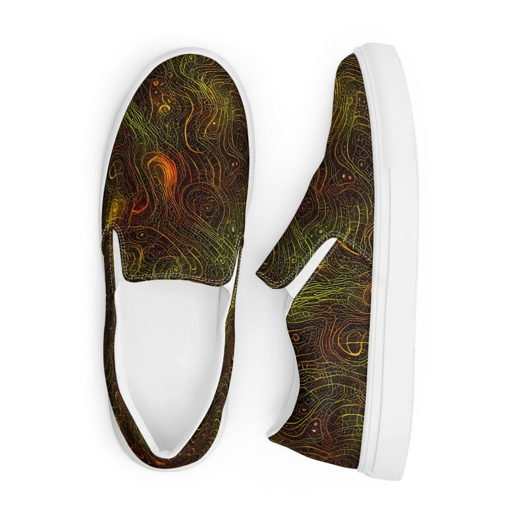 Luminous Terrain on Men's Slip-On Canvas Shoes — Front
