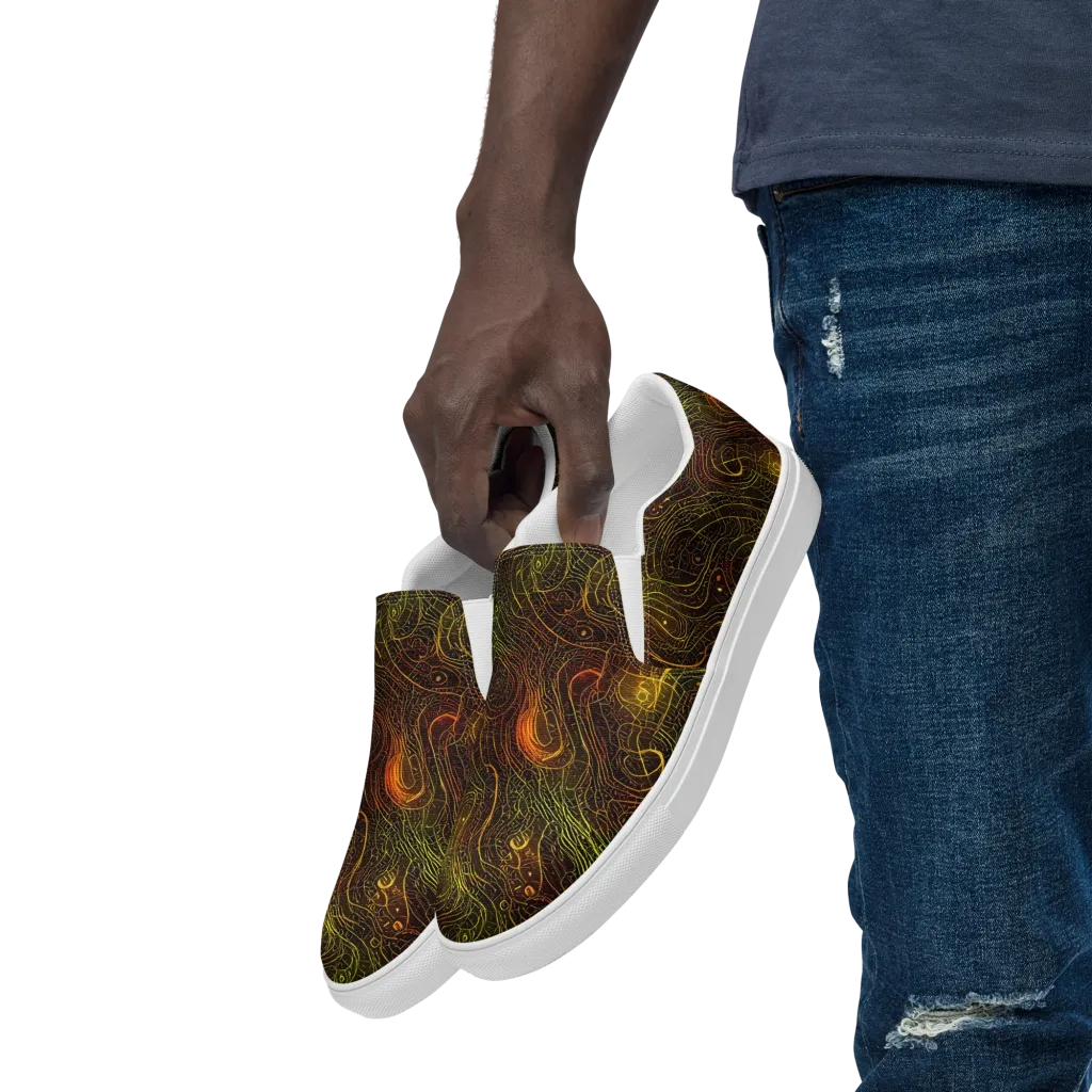 Luminous Terrain on Men's Slip-On Canvas Shoes — Left Front