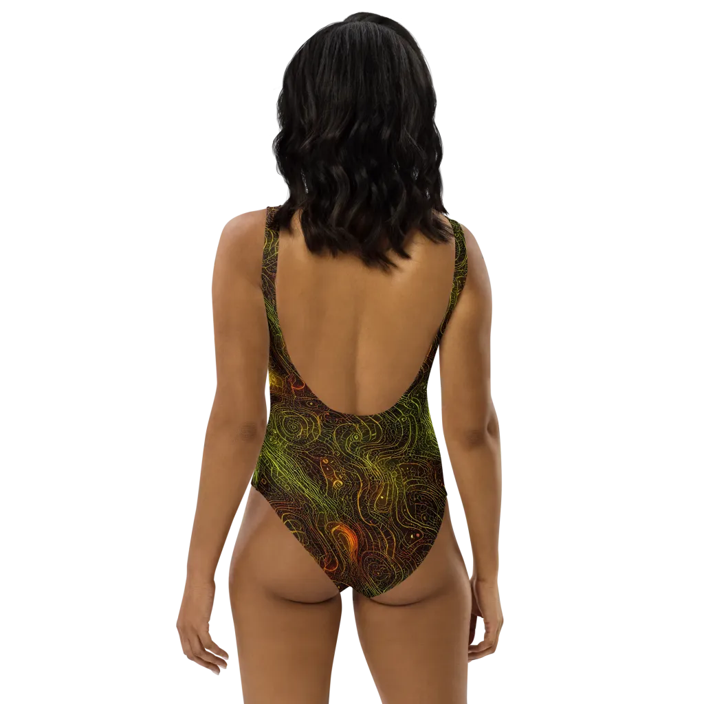 Luminous Terrain on One-Piece Swimsuit — Back