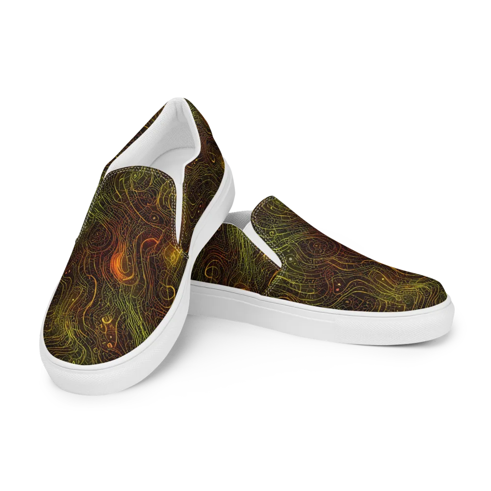 Luminous Terrain on Women's Slip-On Canvas Shoes — Left Front