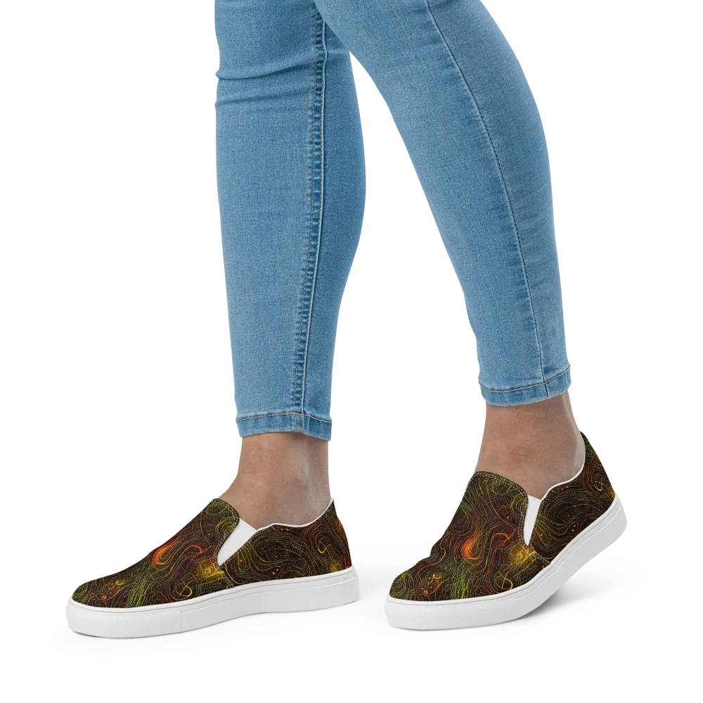 Luminous Terrain on Women's Slip-On Canvas Shoes — Front