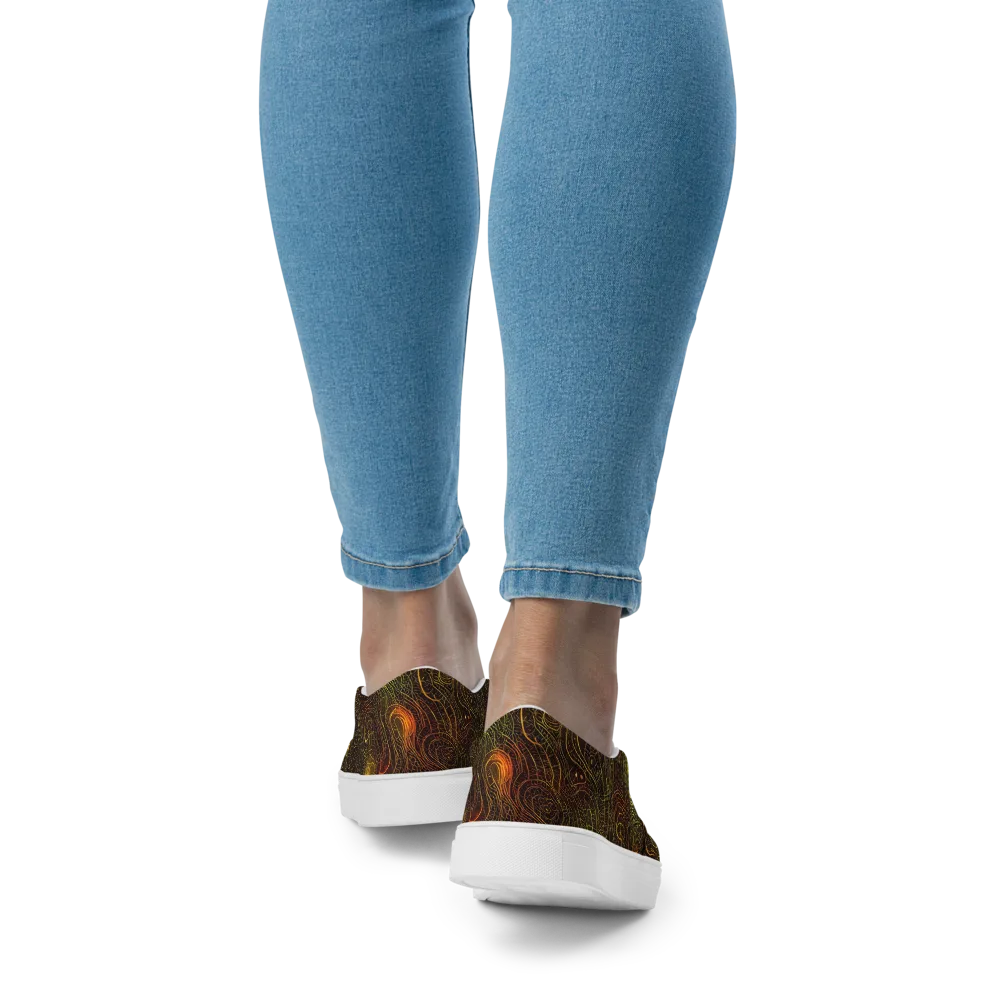 Luminous Terrain on Women's Slip-On Canvas Shoes — Back