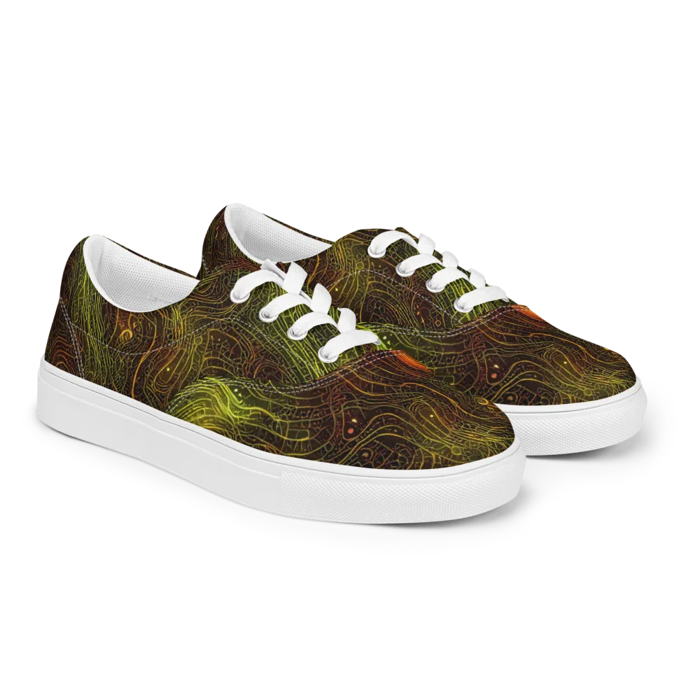 Luminous Terrain on Men's Lace-Up Canvas Shoes — Right Front