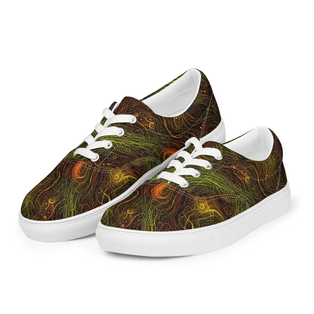 Luminous Terrain on Men's Lace-Up Canvas Shoes — Left Front