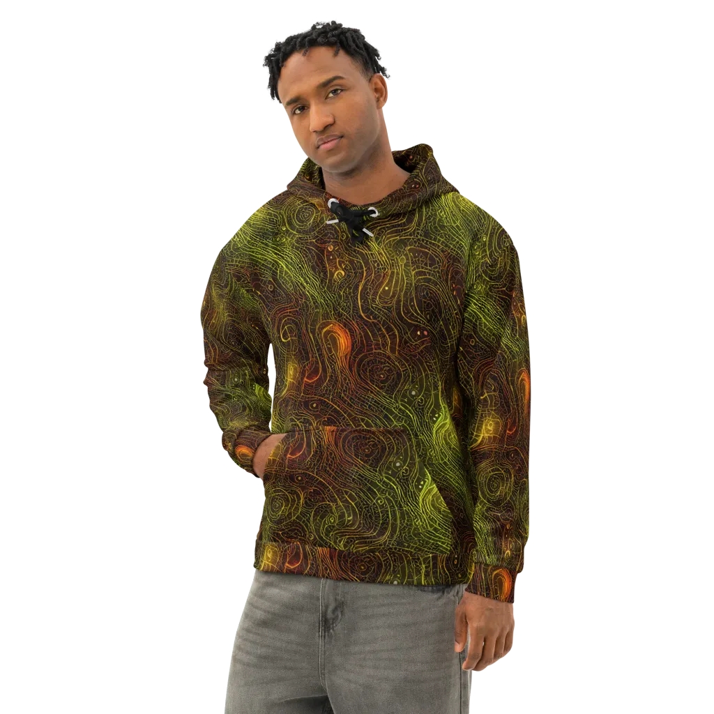 Luminous Terrain on Cotton Hoodie — Left Front